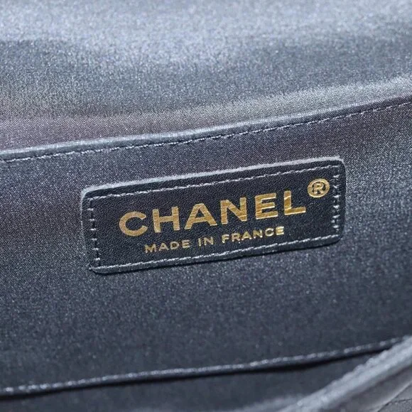 CHANEL Matelasse Chain Shoulder Bag Nylon Black CC Auth 129738V - Picture 10 of 16